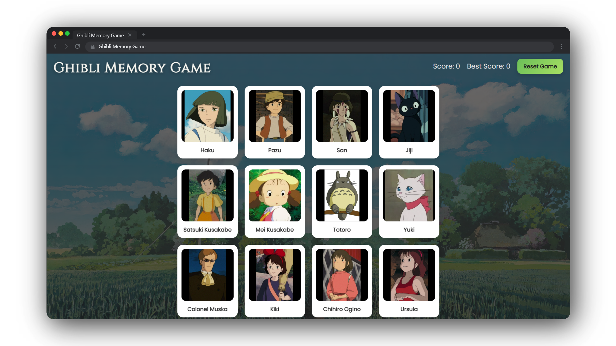 screenshot of project