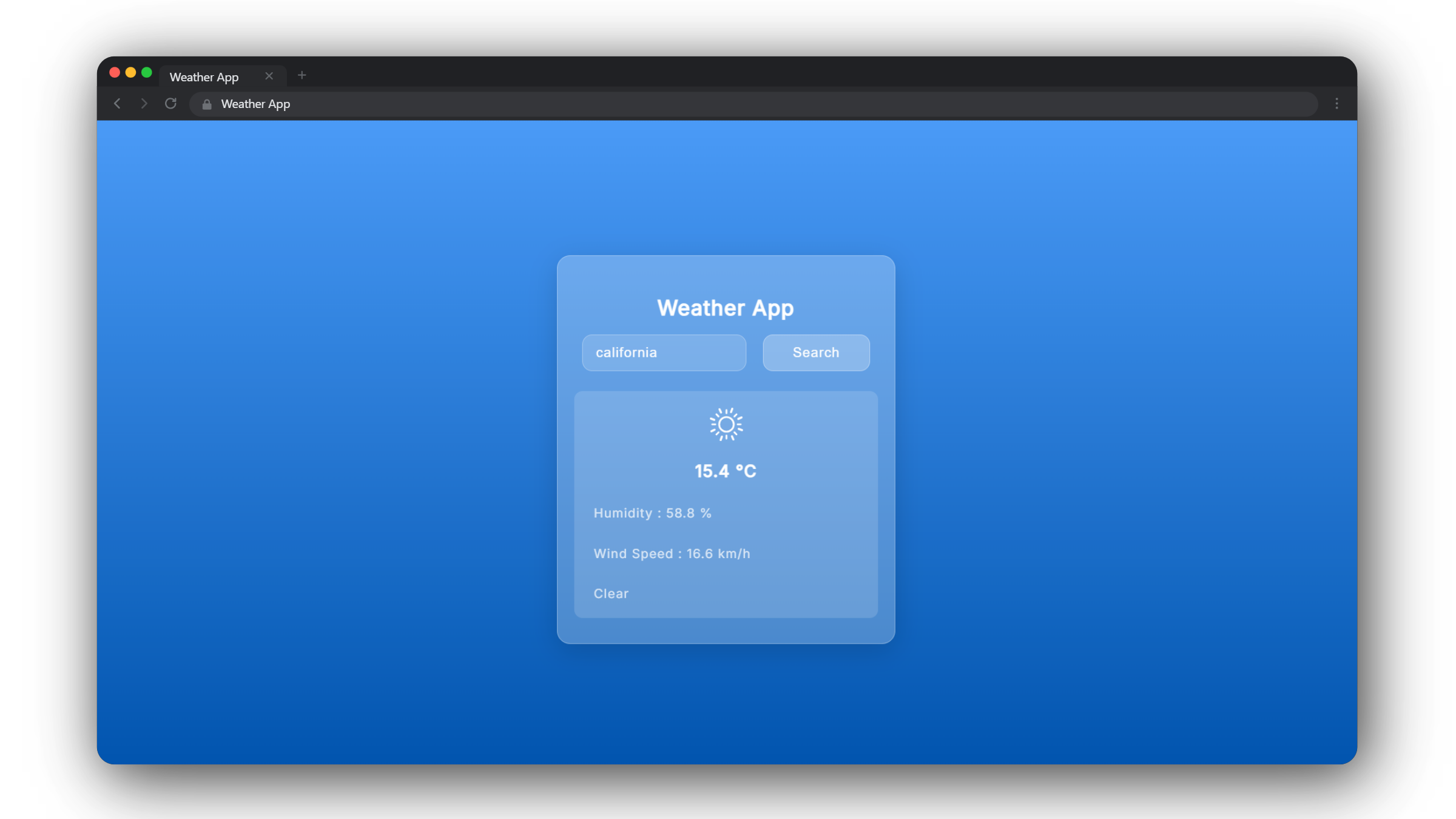 screenshot of project